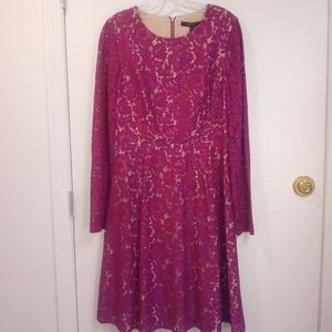 NWT BCBGMAXAZRIA sz 10 Everley Fuschia Lace Lined